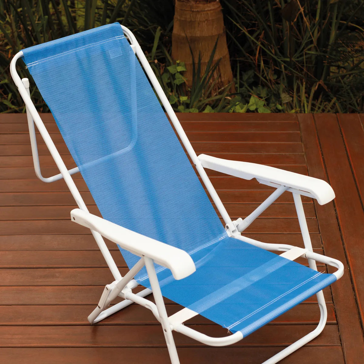 Silla Reclinable Acero 8 Pos. Sannet Azul